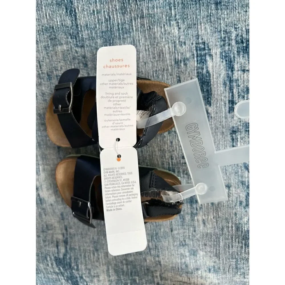 NWT! Gymboree Tan Black 2 Strap Sandals Size 4
